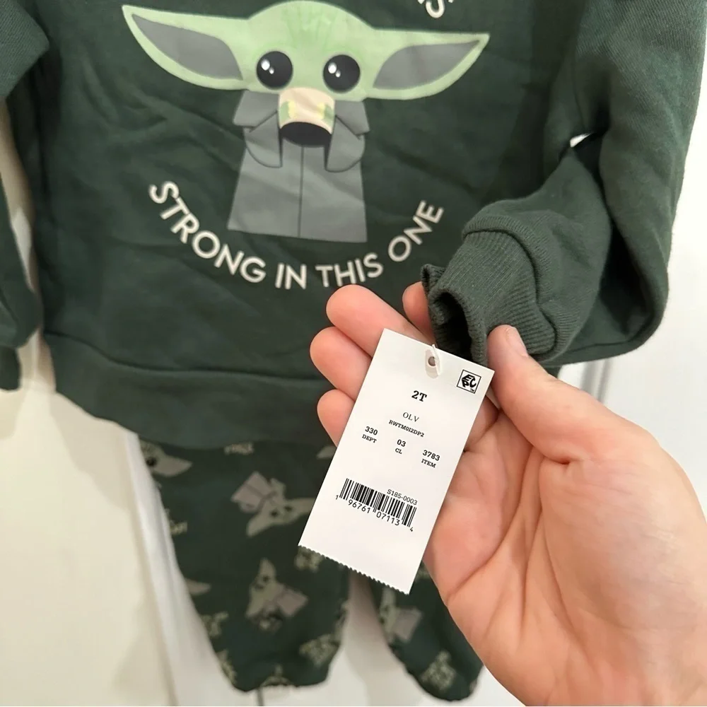 NWT Disney Star Wars Baby Yoda 2pc Fleece Set Sweater And Jogger Pants